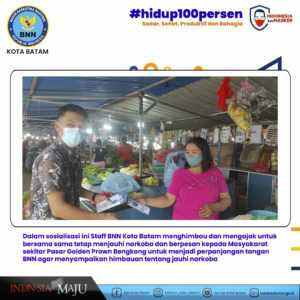 BNN Kota Batam melaksanaka Sosialisasi Kepada Pedagang Pasar Golden Prown Bengkong