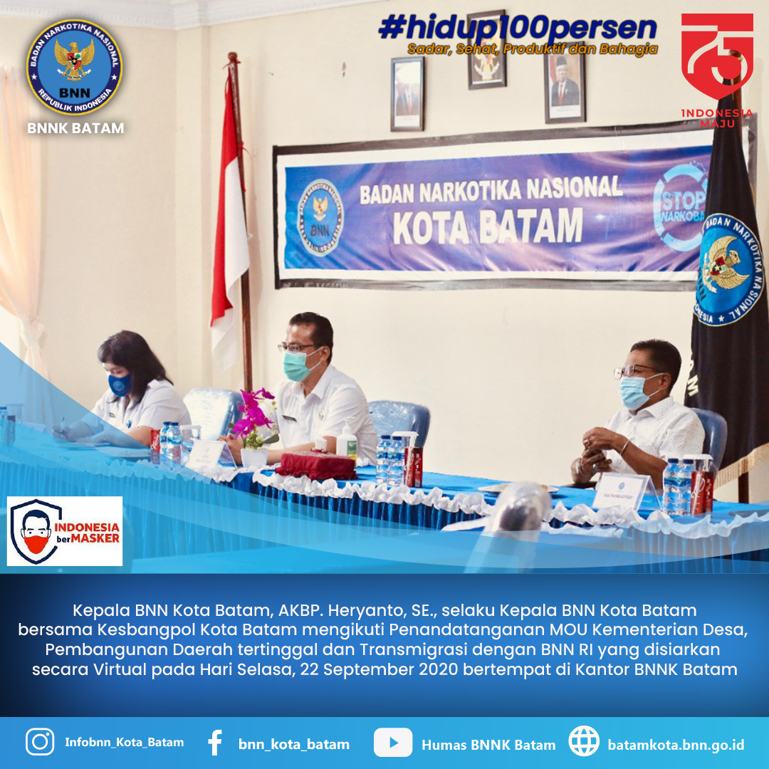 Penandatanganan Nota Kesepahaman antara Badan Narkotika Nasional (BNN) dengan Kementerian Desa, Pembangunan Daerah tertinggal dan Transmigrasi Penandatanganan Nota Kesepahaman antara Badan Narkotika Nasional (BNN) dengan Kementerian Desa, Pembangunan Daerah tertinggal dan Transmigrasi