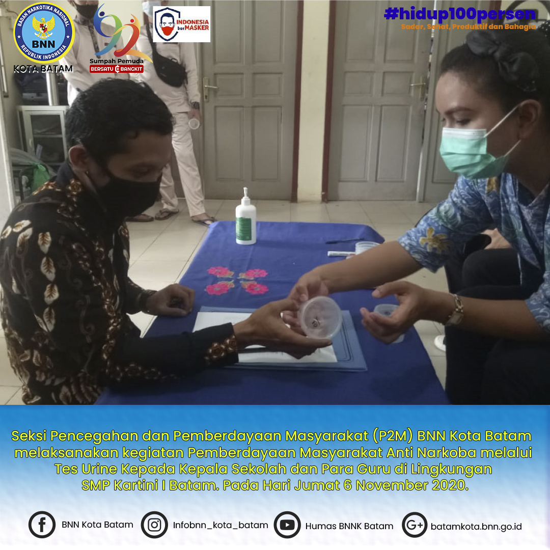 Pemberdayaan Masyarakat Anti Narkoba melalui Tes Urine Lingkungan Pendidikan di SMP Kartini I Batam Pemberdayaan Masyarakat Anti Narkoba melalui Tes Urine Lingkungan Pendidikan di SMP Kartini I Batam