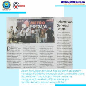 Kunjungan Kepala BNNK Batam dalam hal Audiensi dengan POSMETRO