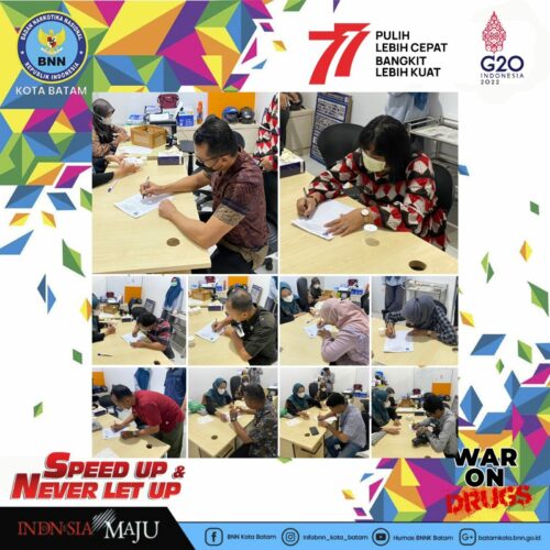 Kegiatan Deteksi Dini Test Urine Bagi Pegawai BNN Kota Batam
