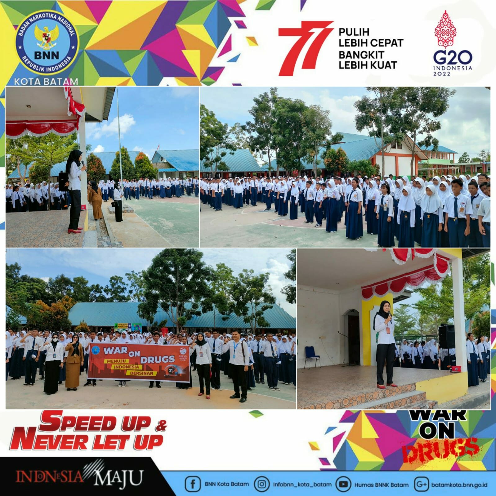 Pelaksanaan Taping Gema War on Drugs Menyanyikan Mars BNN dan Sosialisasi P4GN di SMPN 50 Batam Auto Draft